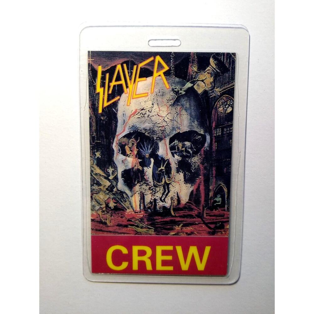 Slayer Backstage Pass 1988 World Sacrifice Skull Demons Heavy Metal Hard Rock